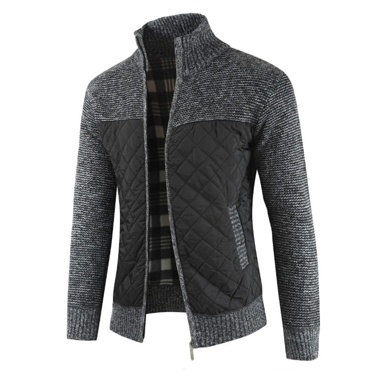 Title 4, Mens velvet padded cardigan knitted jacket for...