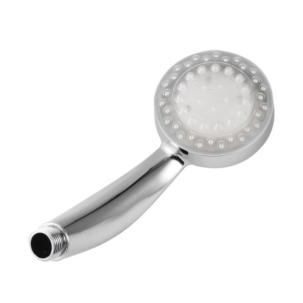 Title 4, LED color changing showerhead provides a vibran...