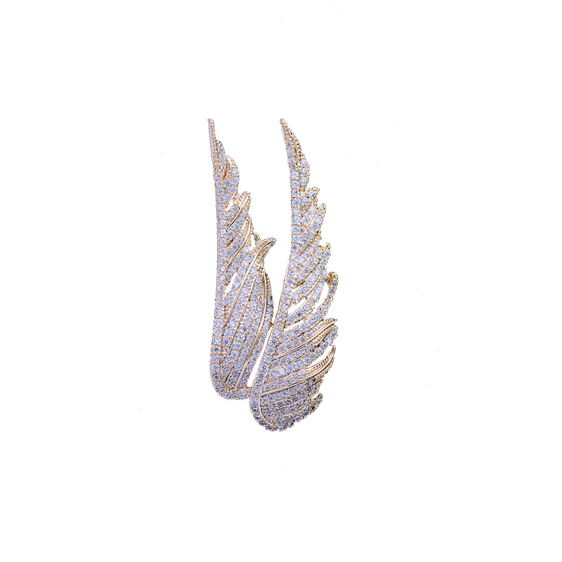 Title 2, Material angel wings brooch unisex suit pin