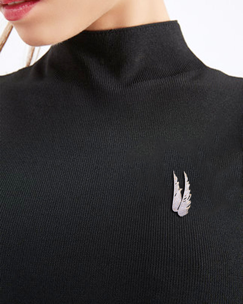 Title 3, Material angel wings brooch unisex suit pin