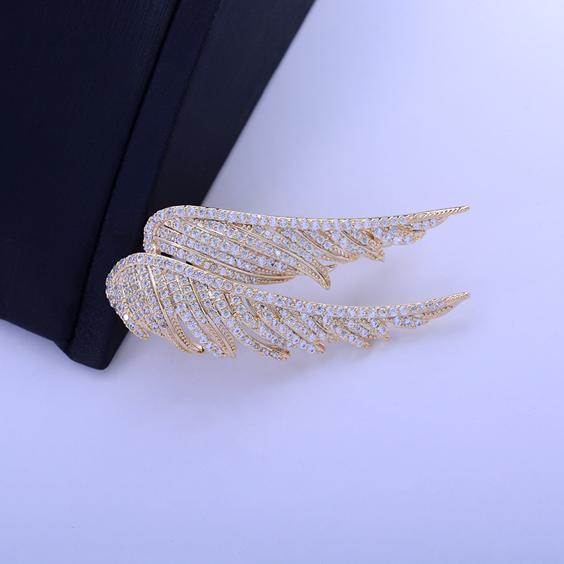 Title 11, Material angel wings brooch unisex suit pin