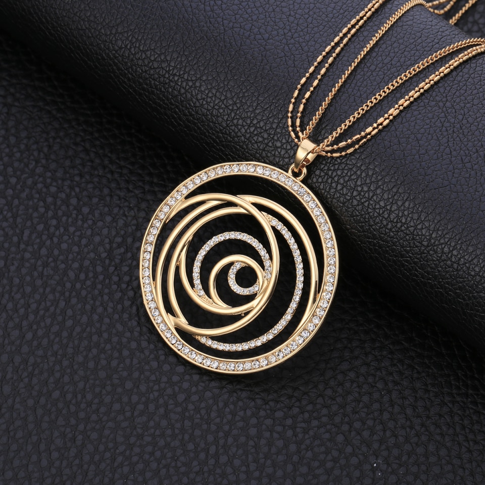 Title 4, Round hollow sweater chain flower of life long ...