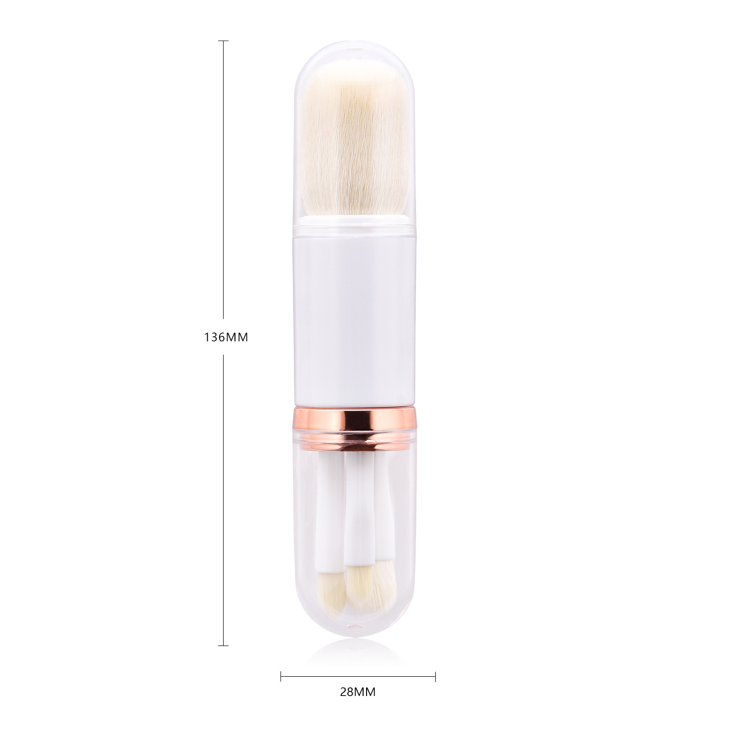 Title 6, Retractable double head makeup brush for flawle...