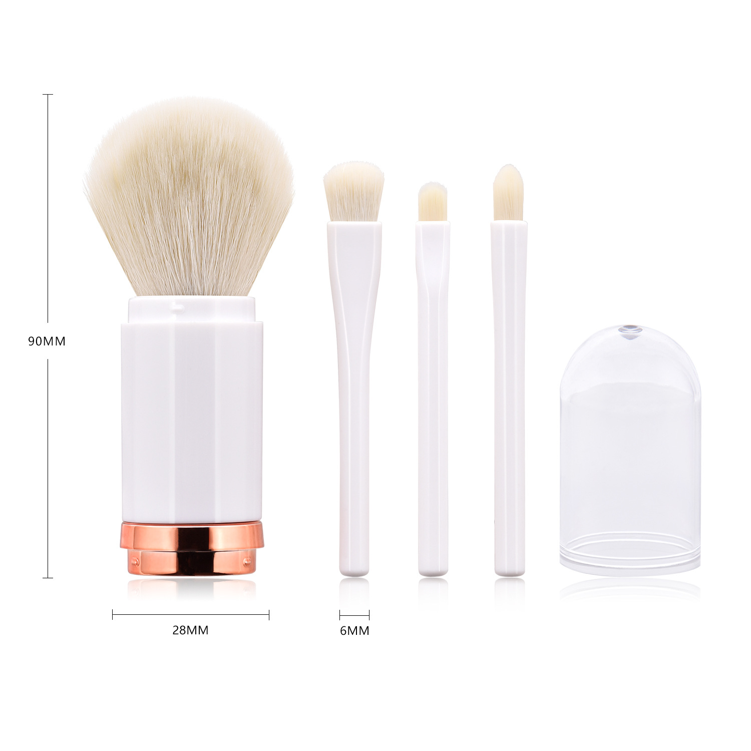 Title 7, Retractable double head makeup brush for flawle...