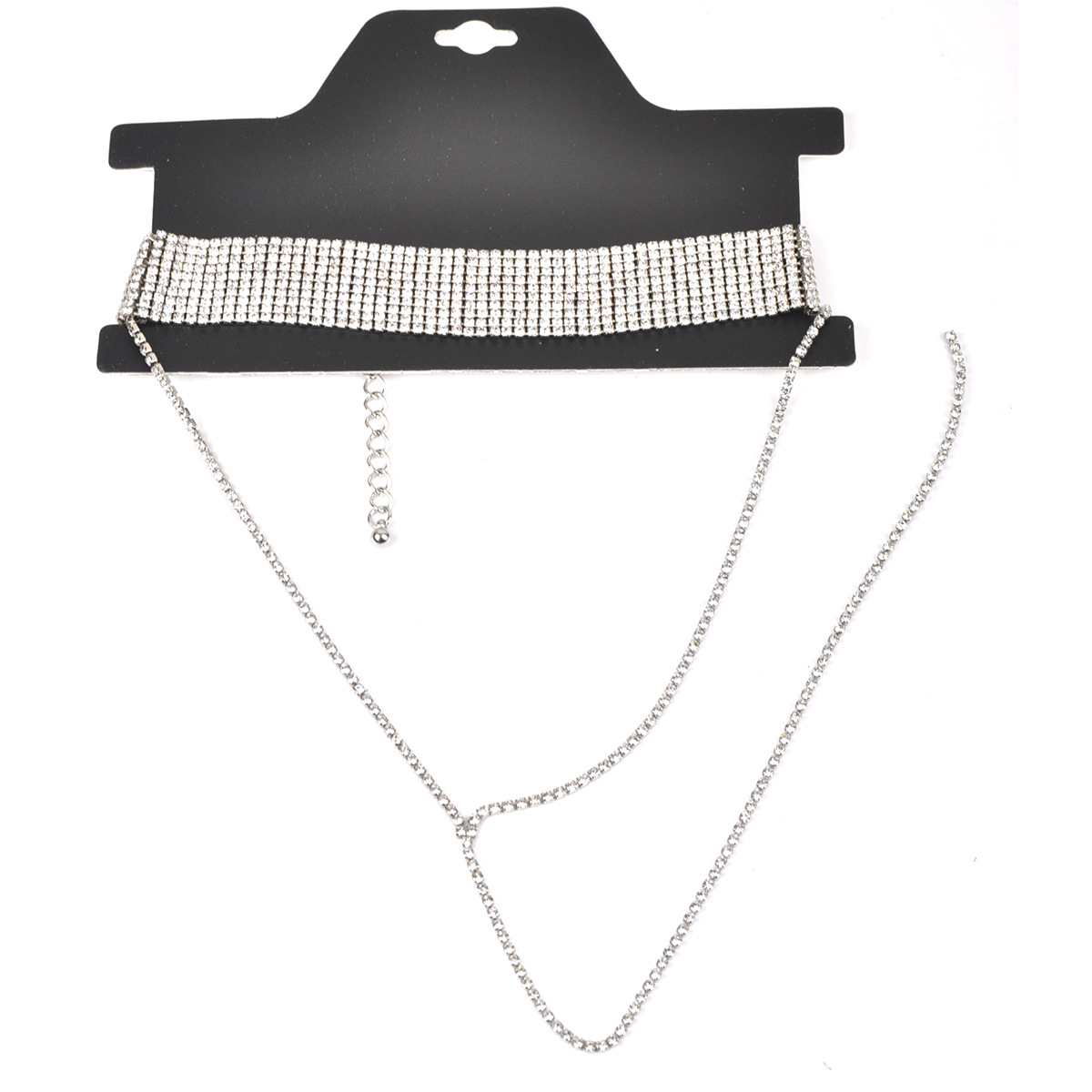 Title 8, Alloy full diamond long necklace