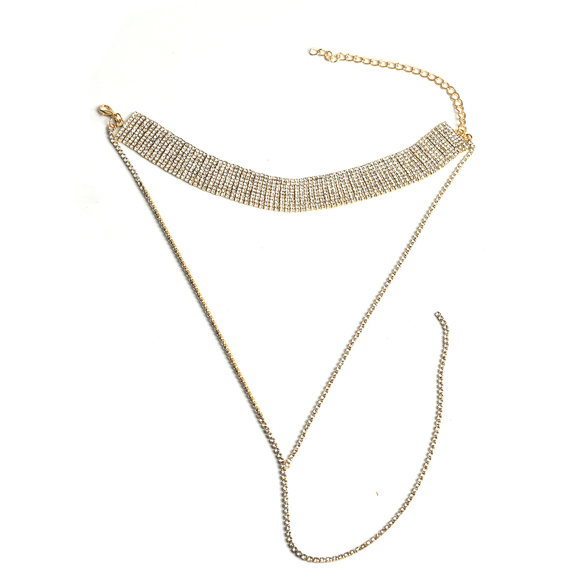 Title 18, Alloy full diamond long necklace