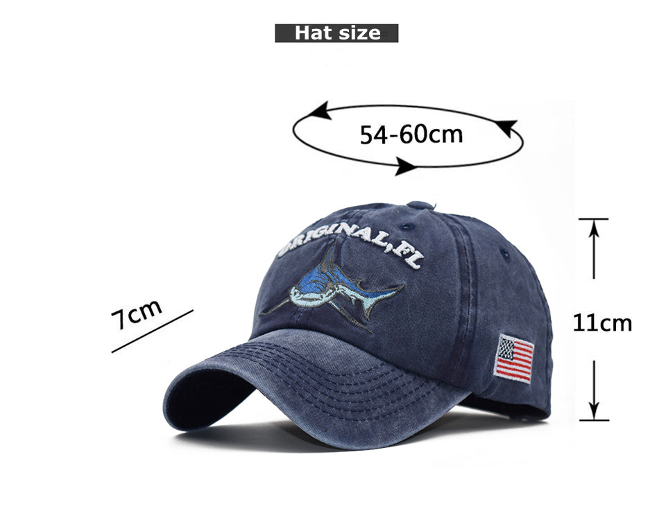 Title 1, Casquette baseball requin brodée délavée