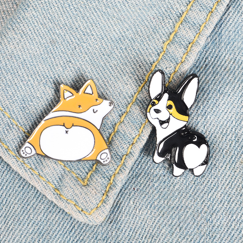 Title 3, Shiba Inu Alice Love Heart Drop Brooch Alloy Badge