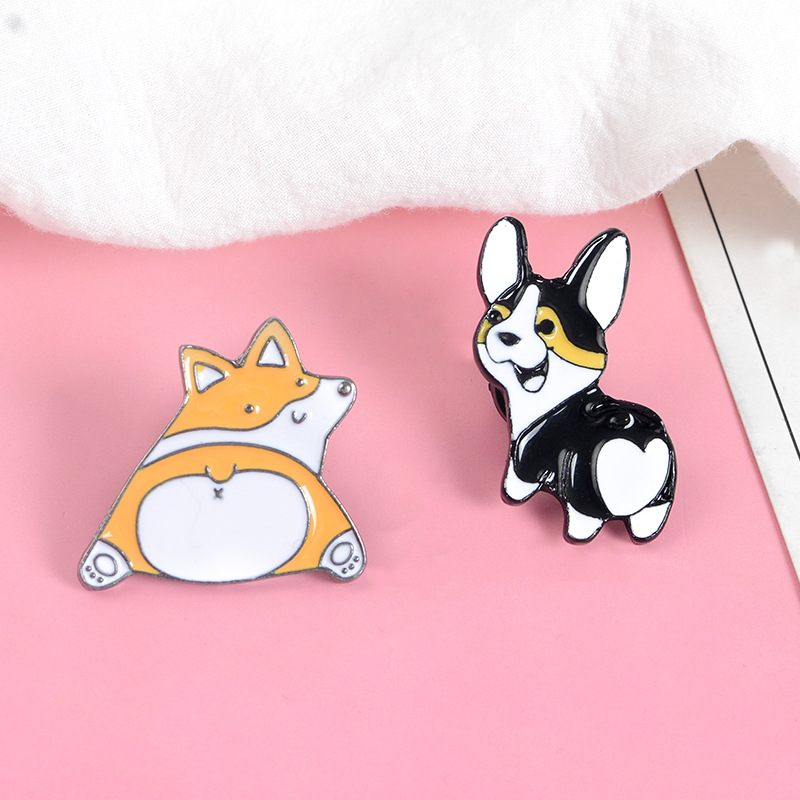 Title 4, Shiba Inu Alice Love Heart Drop Brooch Alloy Badge