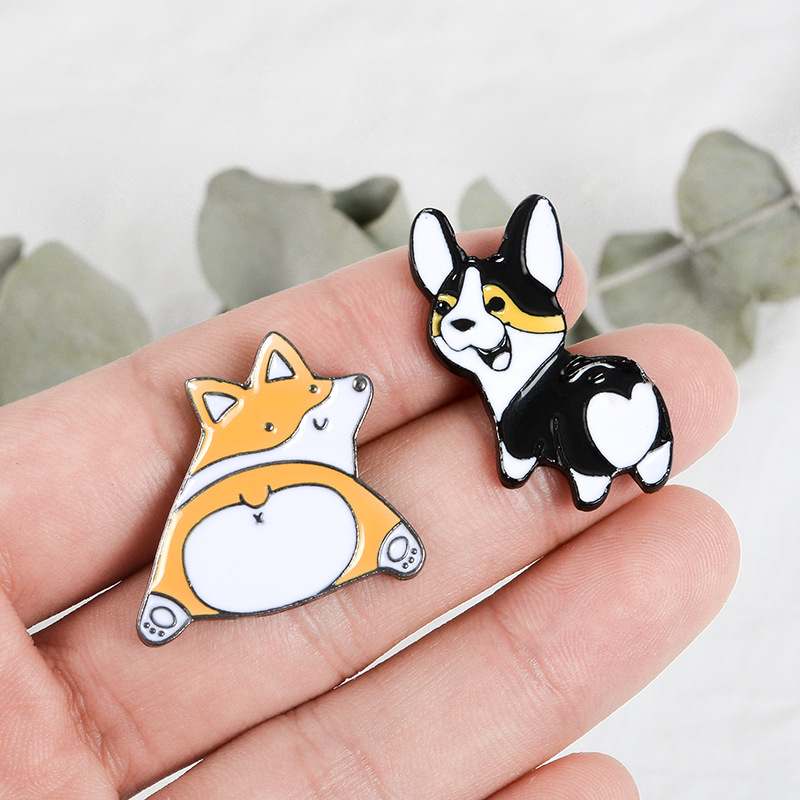 Title 5, Shiba Inu Alice Love Heart Drop Brooch Alloy Badge