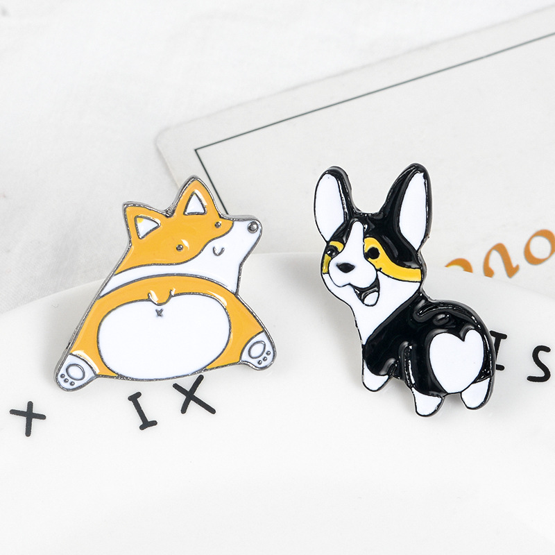 Title 7, Shiba Inu Alice Love Heart Drop Brooch Alloy Badge