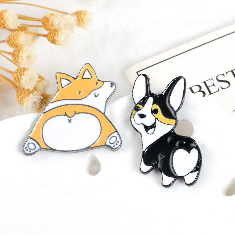 Title 10, Shiba Inu Alice Love Heart Drop Brooch Alloy Badge