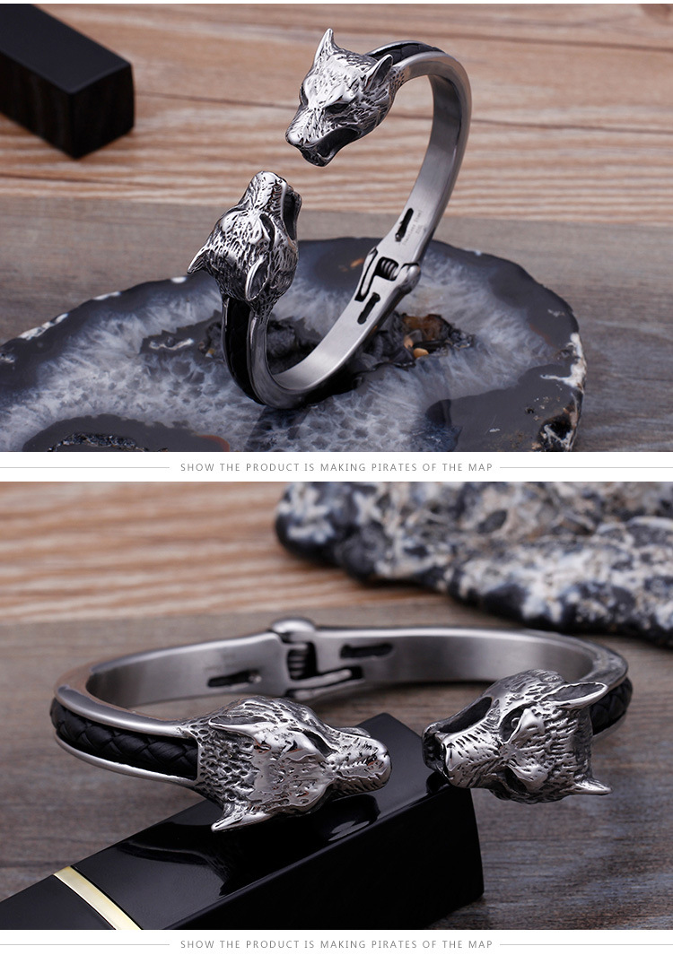 Title 1, Mens lion head animal bracelet