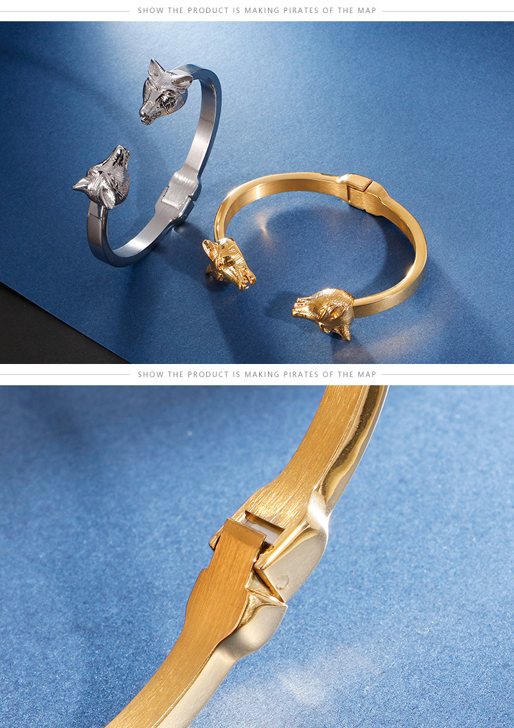 Title 7, Mens lion head animal bracelet