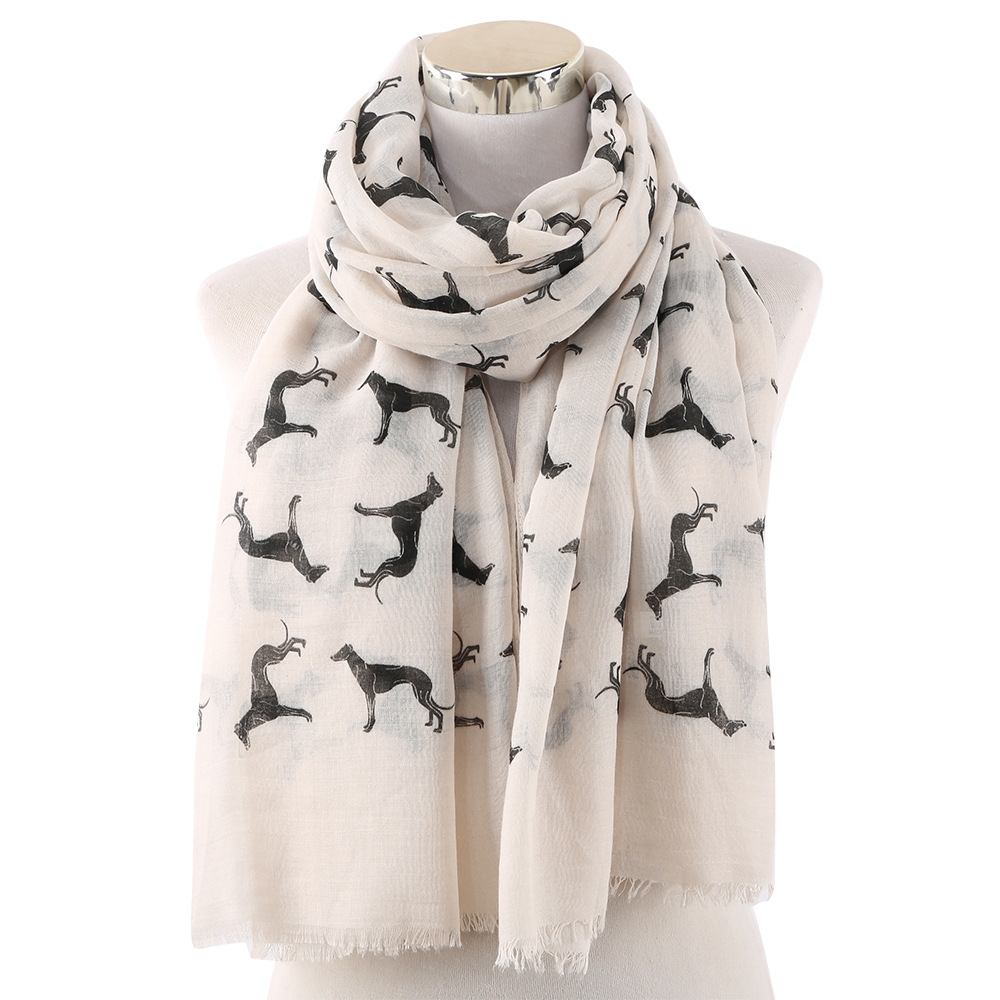 Title 1, Black dog print scarf