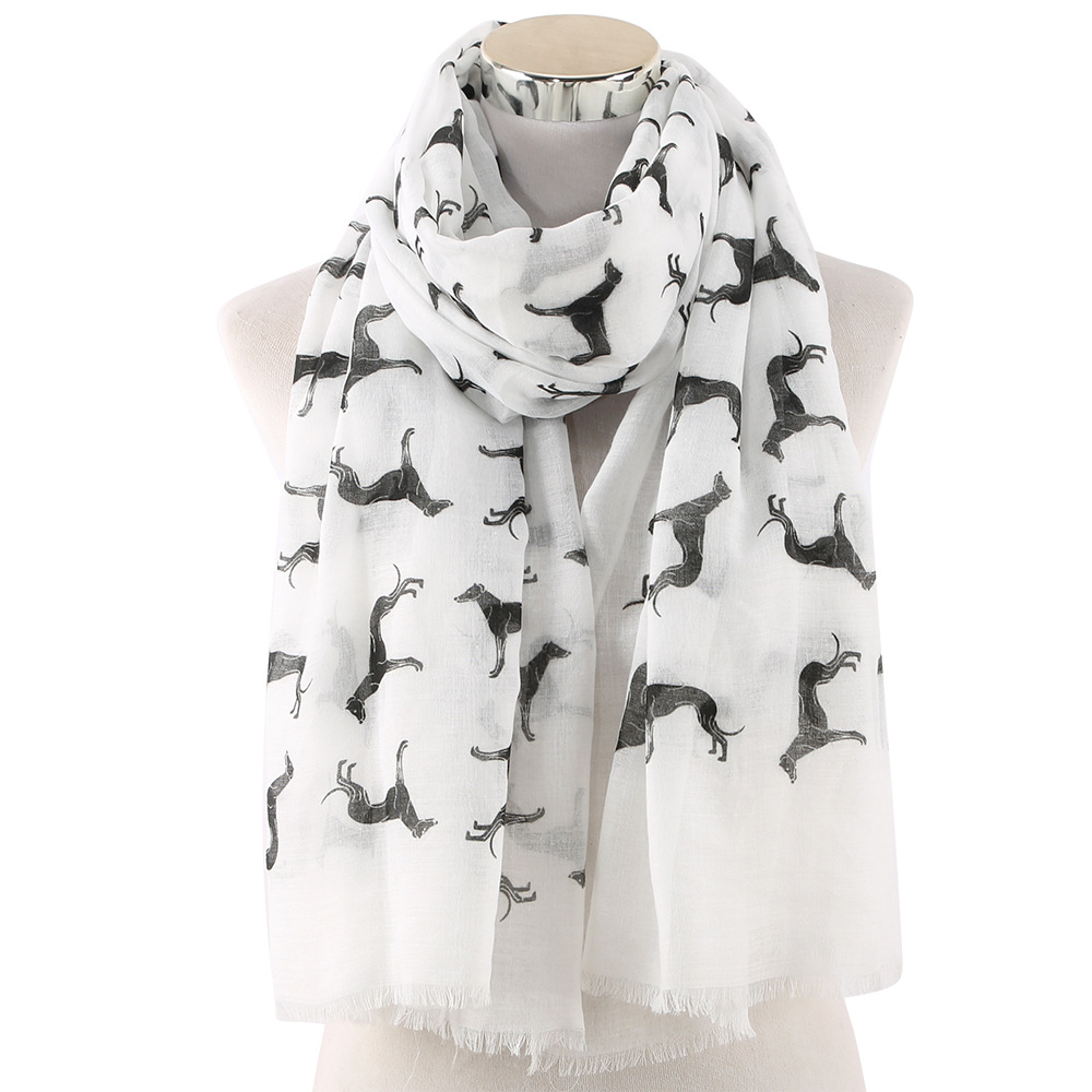 Title 2, Black dog print scarf