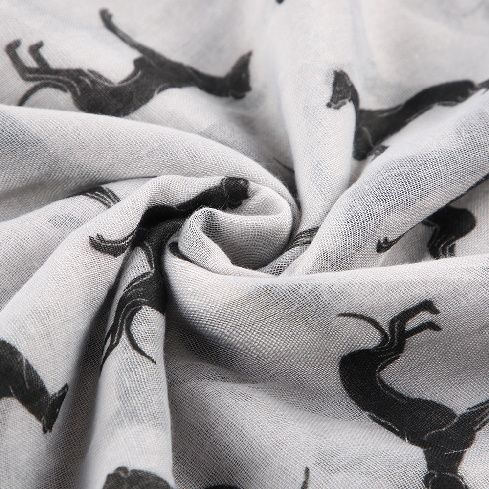 Title 6, Black dog print scarf