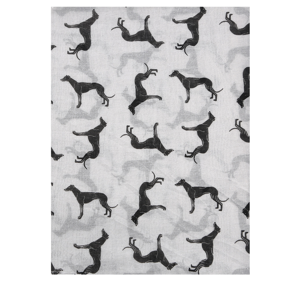 Title 7, Black dog print scarf