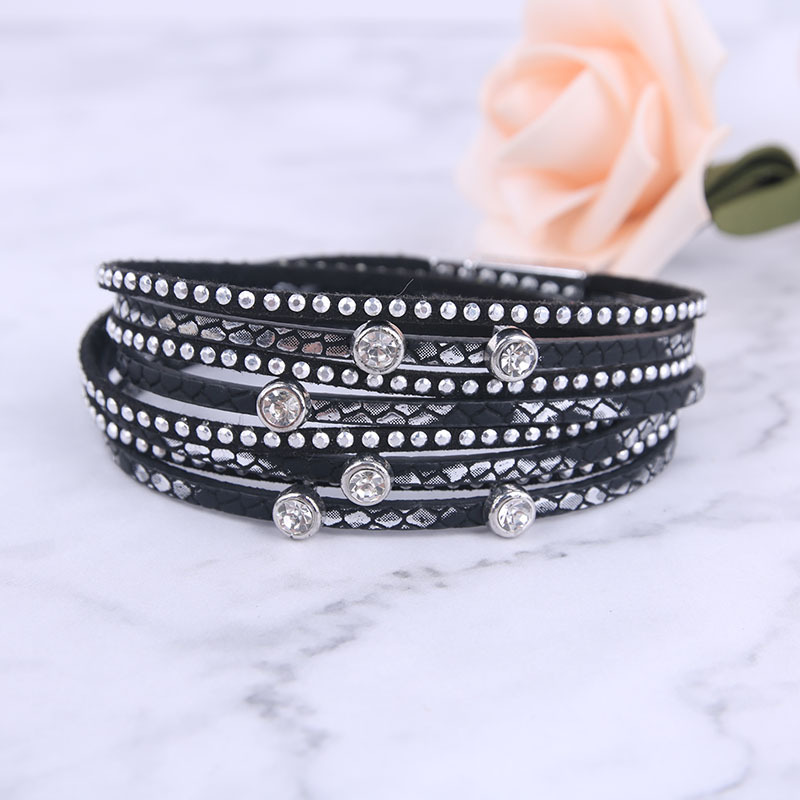 Title 6, Multiple Layers Crystal Charm Bracelet For Women