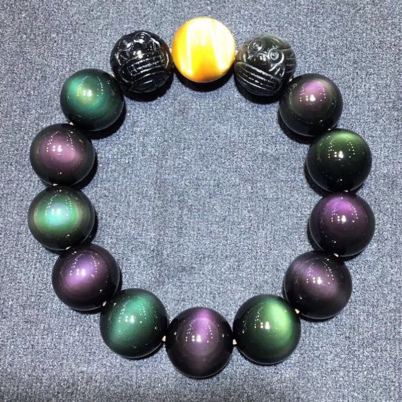 Title 2, Natuurlijke kleurrijke obsidiaan armband