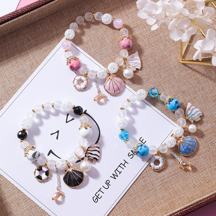 Title 2, Shell Ocean Wind Ceramic Bracelet Crystal Glass...