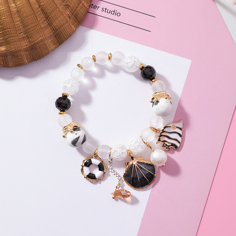 Title 3, Shell Ocean Wind Ceramic Bracelet Crystal Glass...