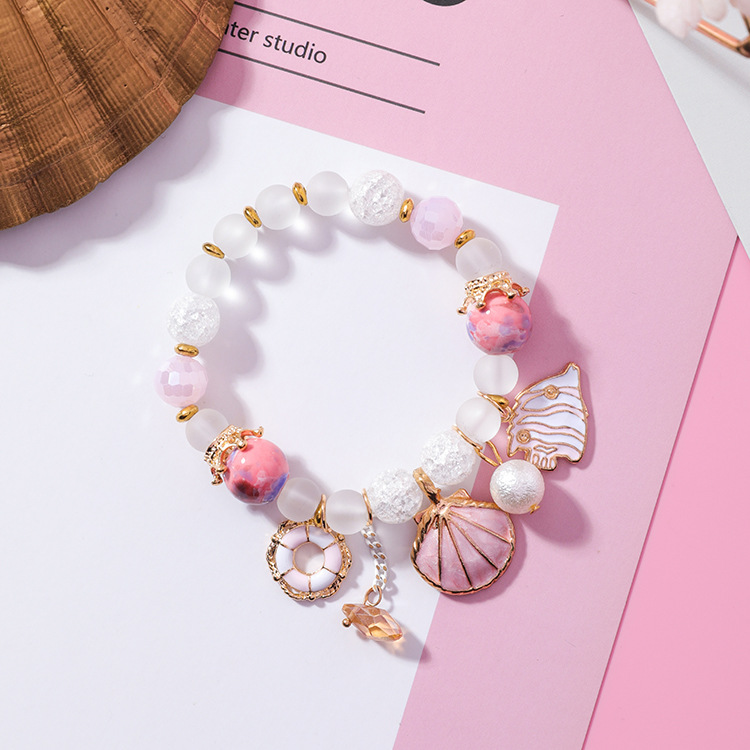 Title 4, Shell Ocean Wind Ceramic Bracelet Crystal Glass...