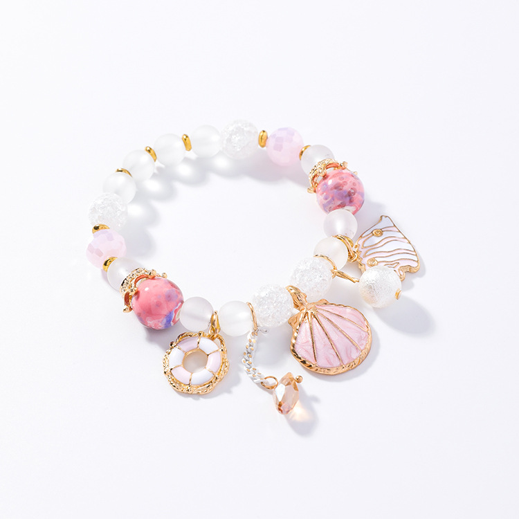 Title 10, Shell Ocean Wind Ceramic Bracelet Crystal Glass...