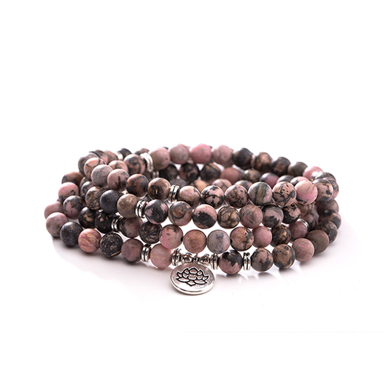 Title 2, Natural 108 schwarzes Linie rotes Armband