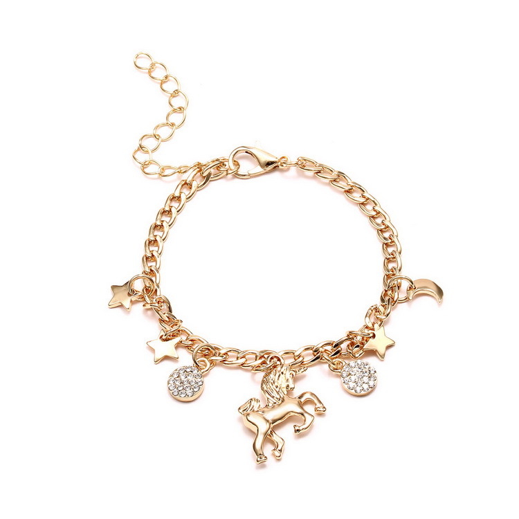 Title 4, Cartoon Star Moon Pendant Bracelet Simple Crea...