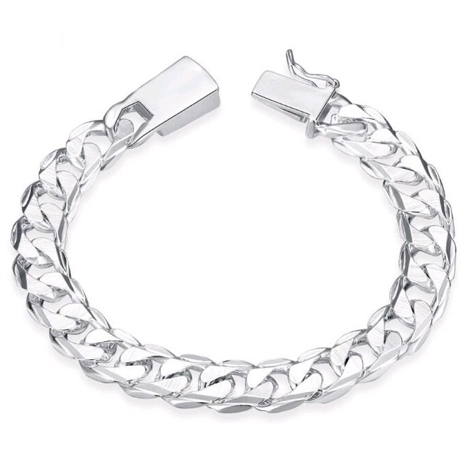 Title 2, Silver-plated mens high-grade side buckle brac...