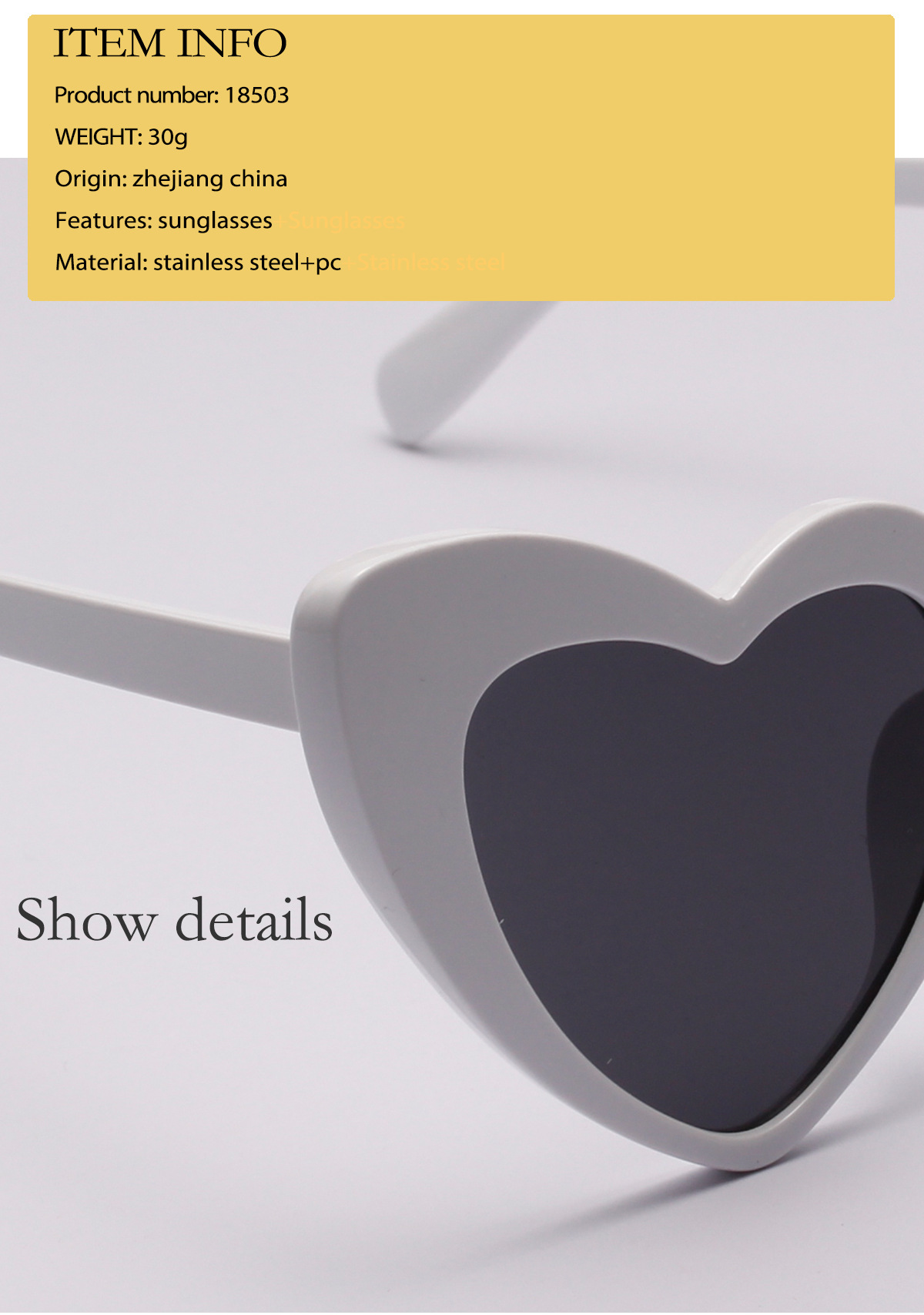 Title 4, peach heart sunglasses