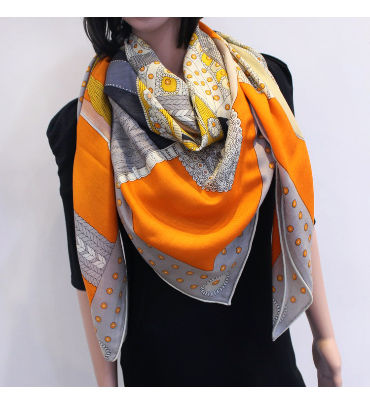 Title 5, Vintage printed silk cashmere scarf shawl