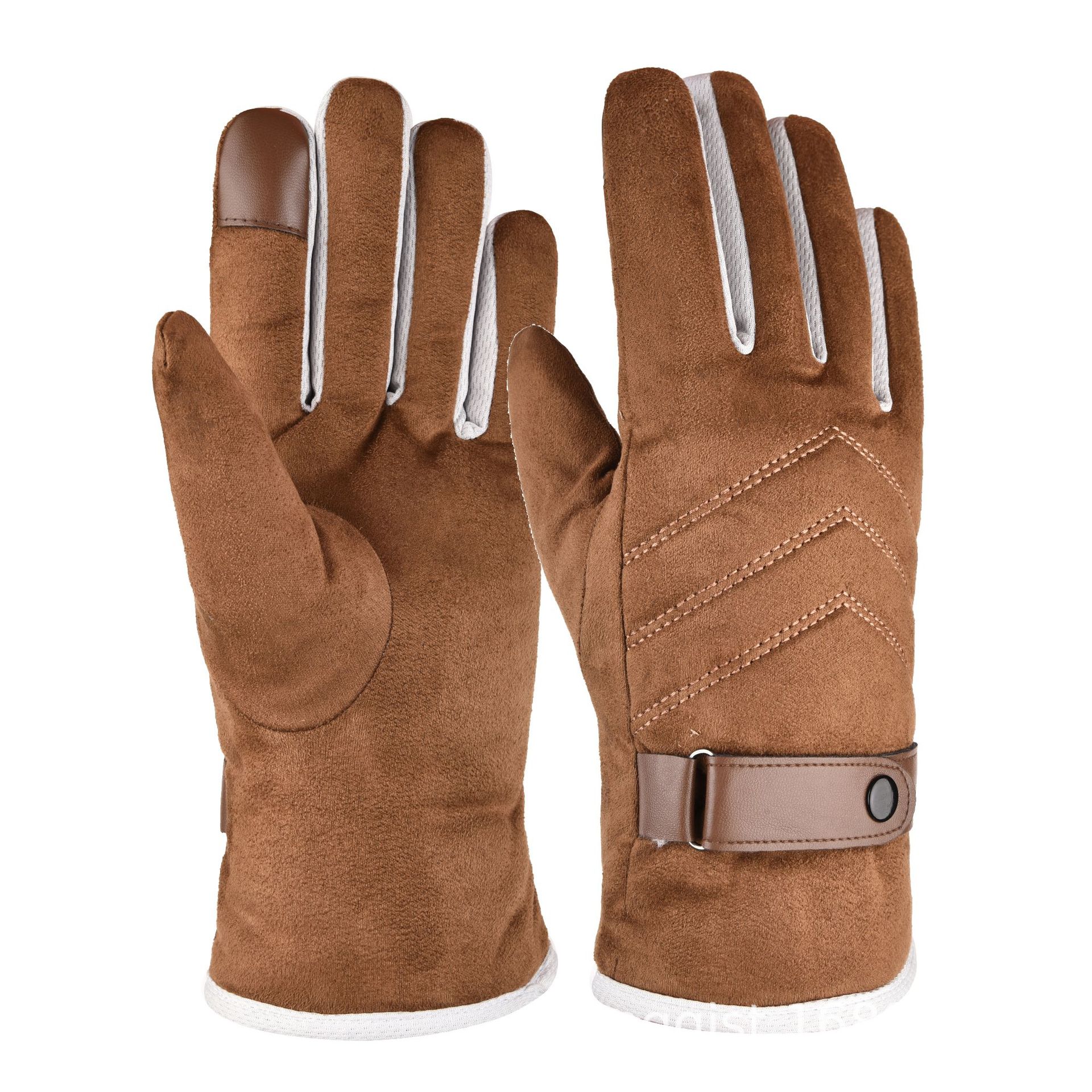 Title 2, Suede cotton motorcycle riding gloves for outdo...