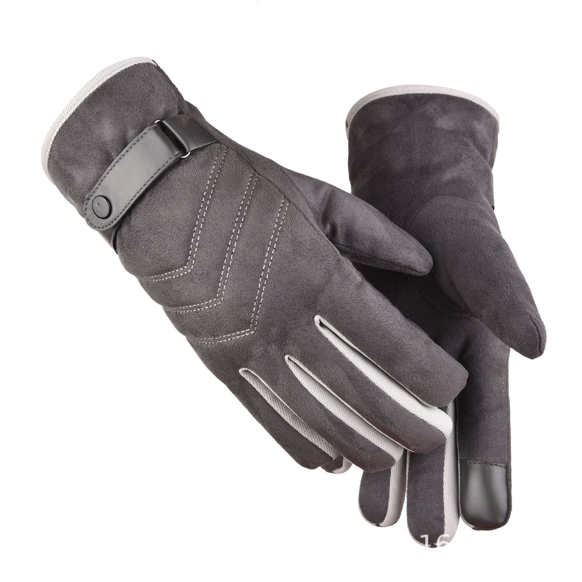 Title 5, Suede cotton motorcycle riding gloves for outdo...