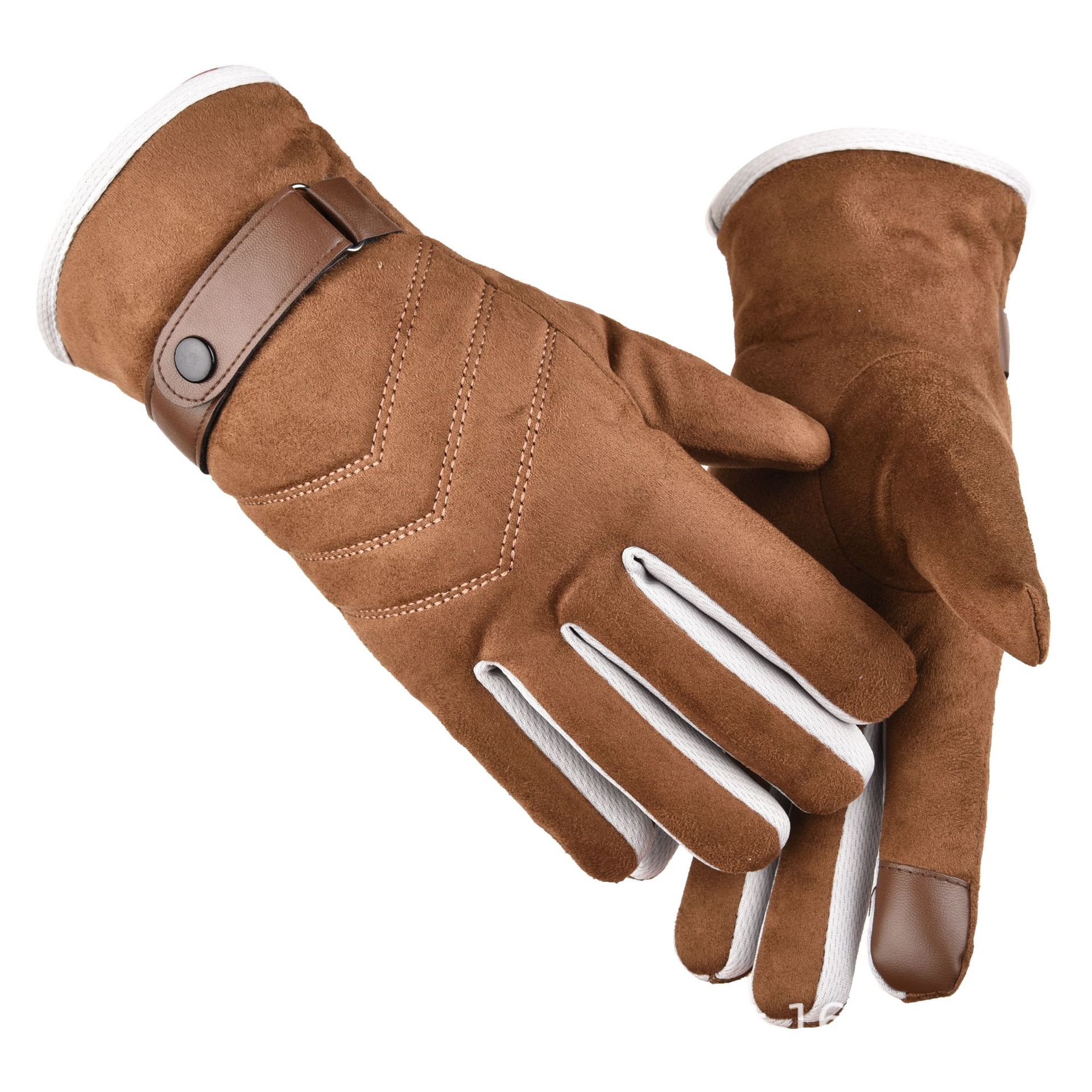 Title 8, Suede cotton motorcycle riding gloves for outdo...