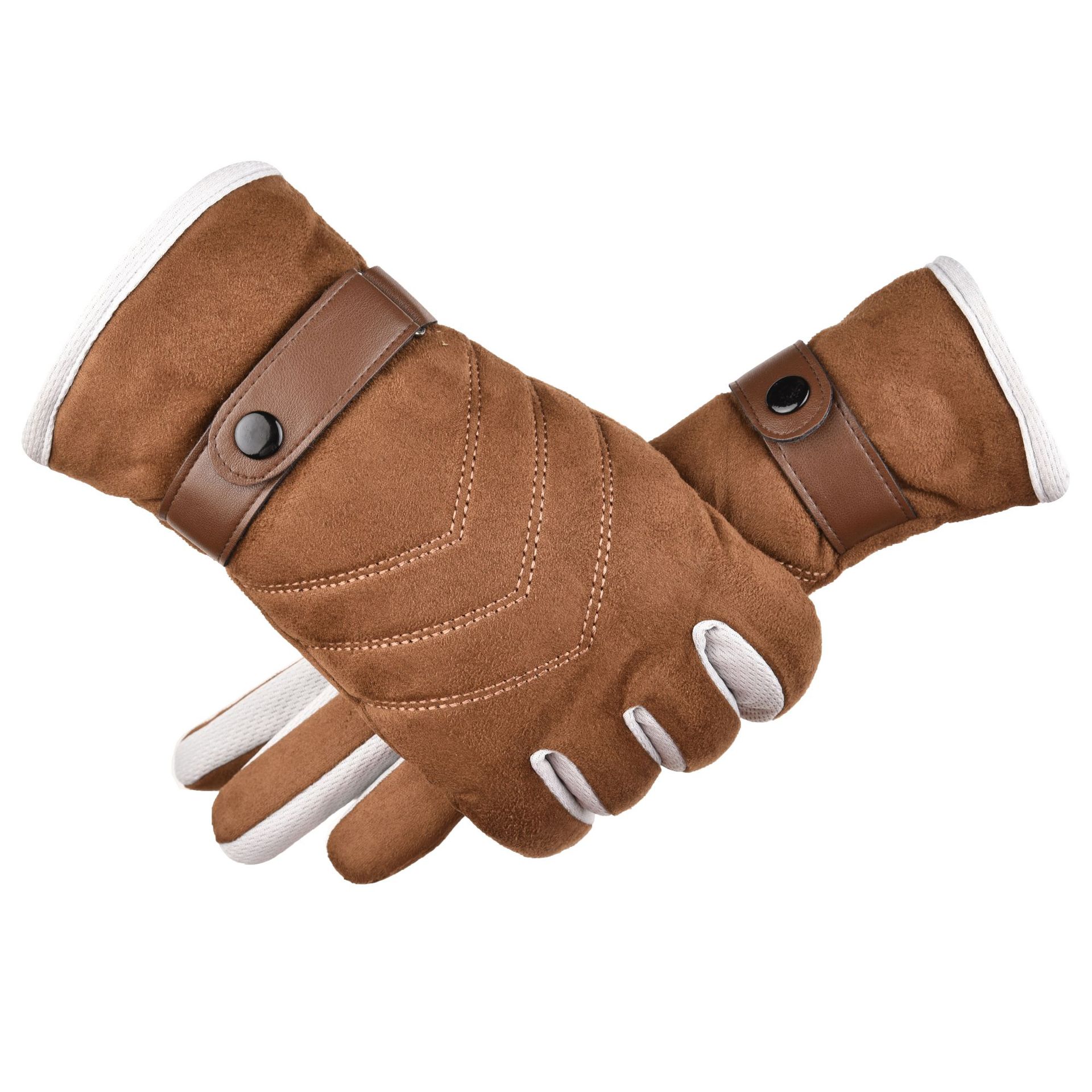 Title 9, Suede cotton motorcycle riding gloves for outdo...