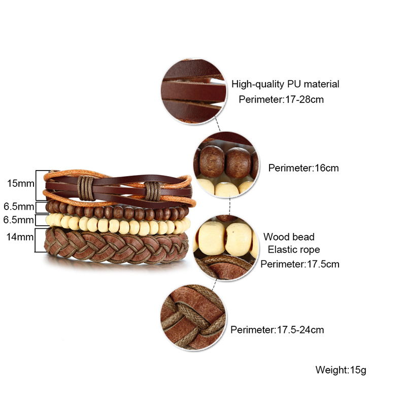 Title 5, Vintage Multi-layer Leather Bracelet (Multiple ...