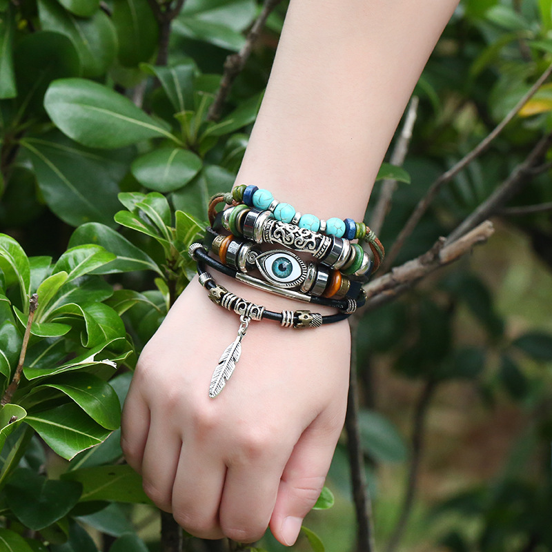 Title 22, Vintage Multi-layer Leather Bracelet (Multiple ...