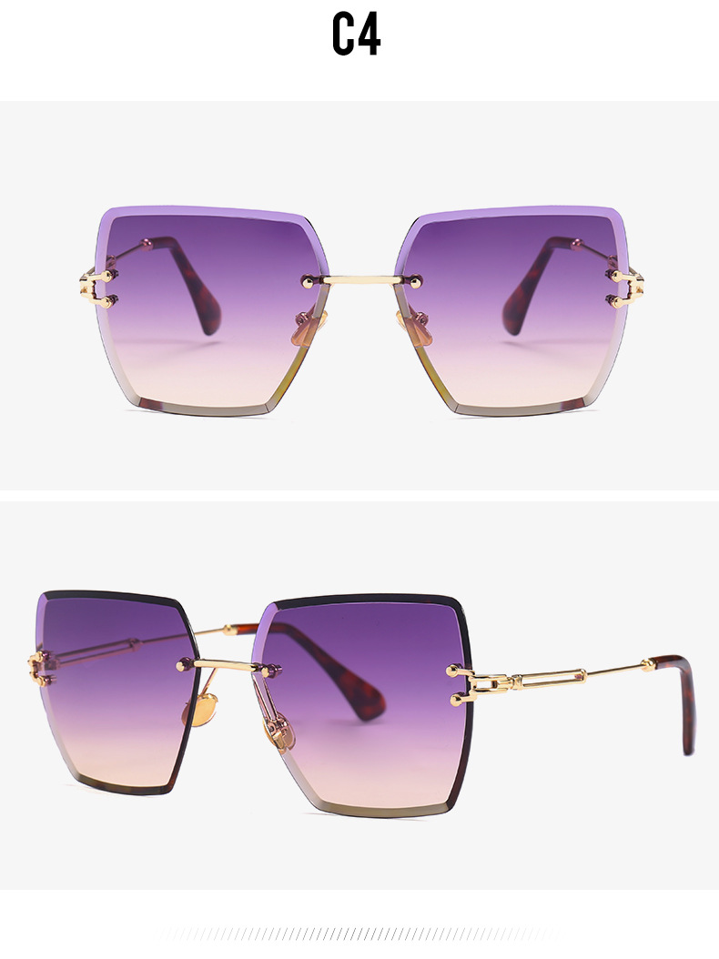 Title 9, Frameless Trimmed Square Sunglasses