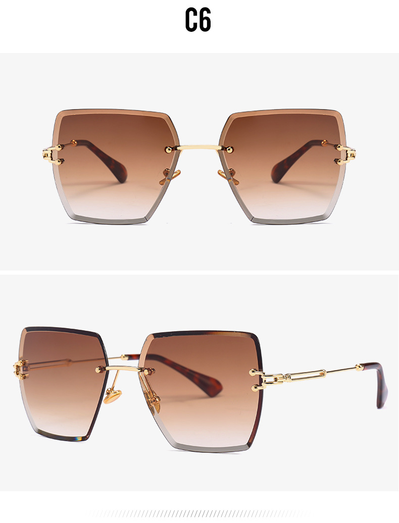 Title 11, Frameless Trimmed Square Sunglasses