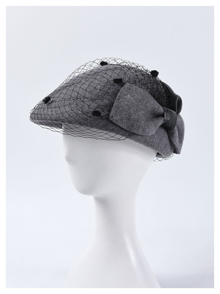 Title 12, Mesh bow wool wool beret