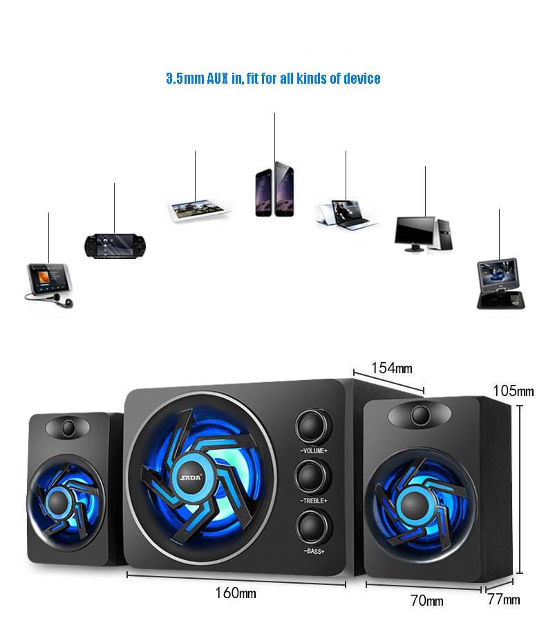 Title 3, Caixa de som Bluetooth mini SADA D-209, som pot...