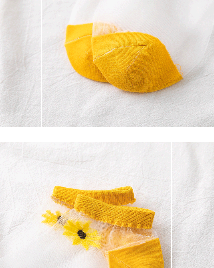 Title 2, Small Daisy Glass Stockings Female Summer Socks...