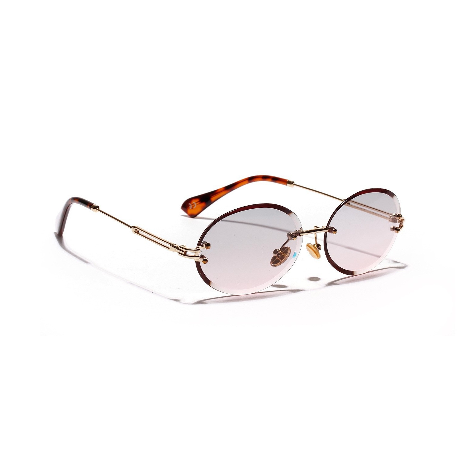  Women Oval crystal glasses eye ear ladies Rimless 