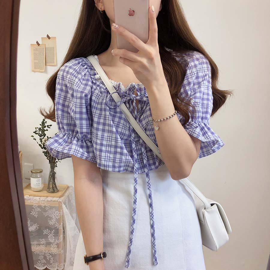 Title 6, Short-Sleeved Plaid Shirt Womens Summer New Sm...