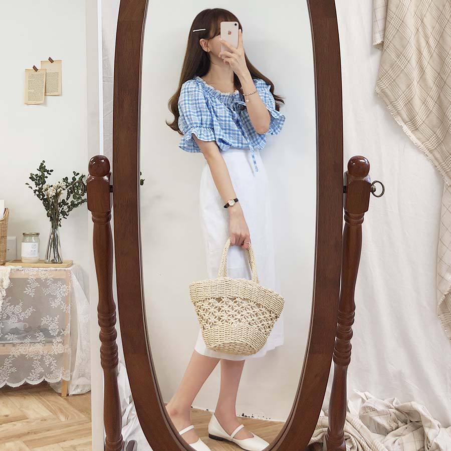 Title 23, Short-Sleeved Plaid Shirt Womens Summer New Sm...