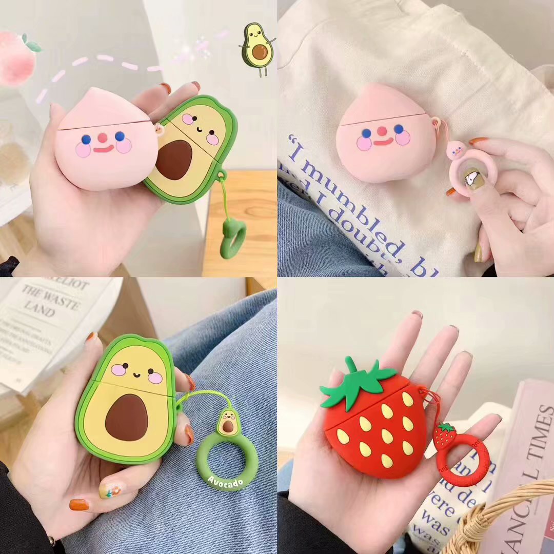 Title 1, Avocado cartoon earphone set Enjoy your music i...