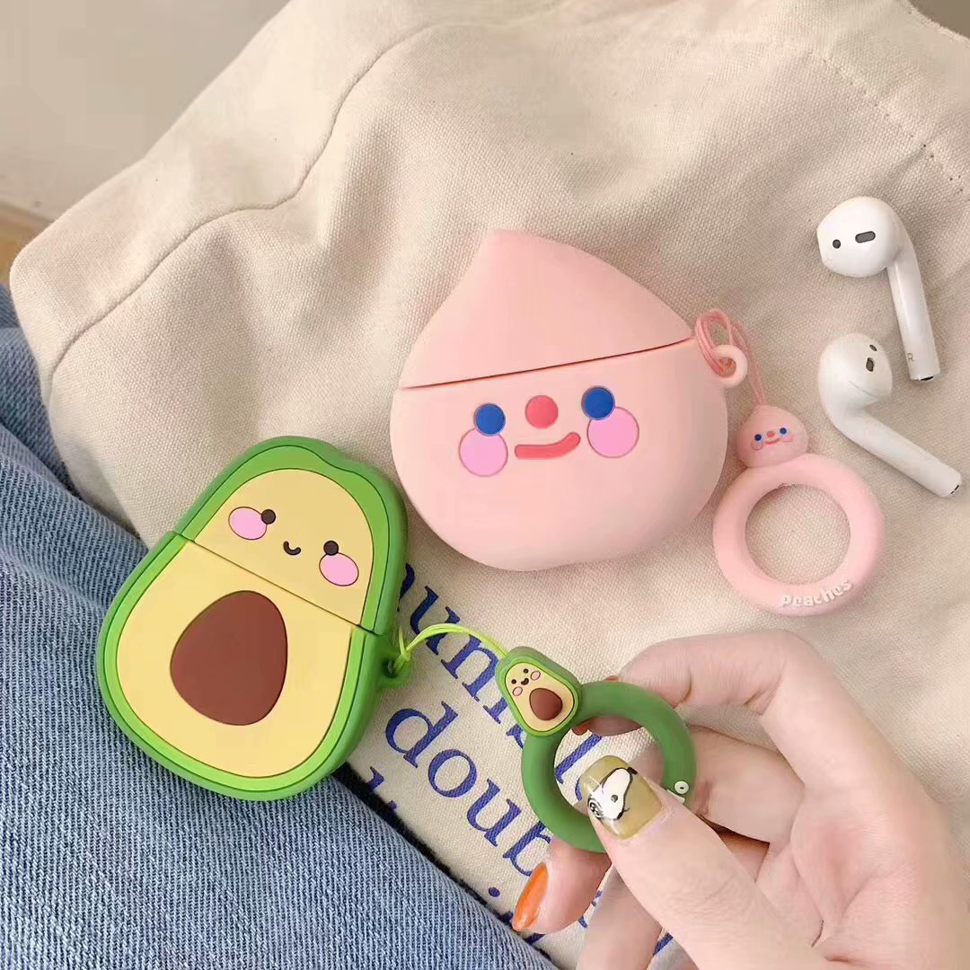 Title 4, Avocado cartoon earphone set Enjoy your music i...