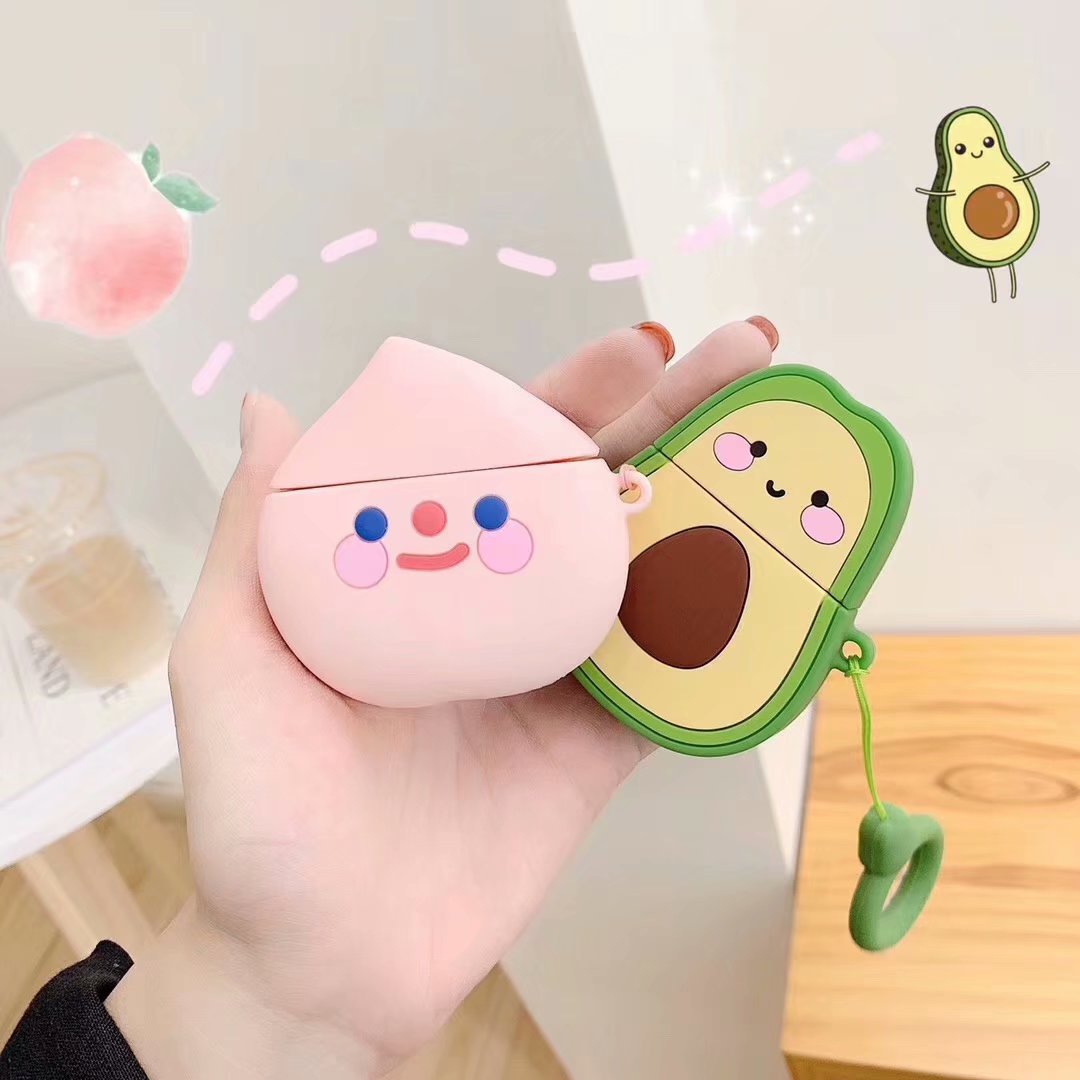 Title 6, Avocado cartoon earphone set Enjoy your music i...